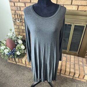 Piko 1988 Dark Gray Long Sleeve Dress With Pockets Size Large!